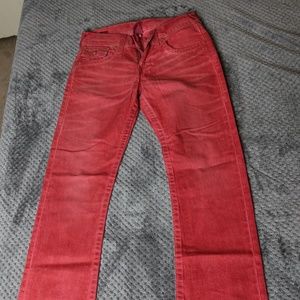 True Religion Straight Red Jeans